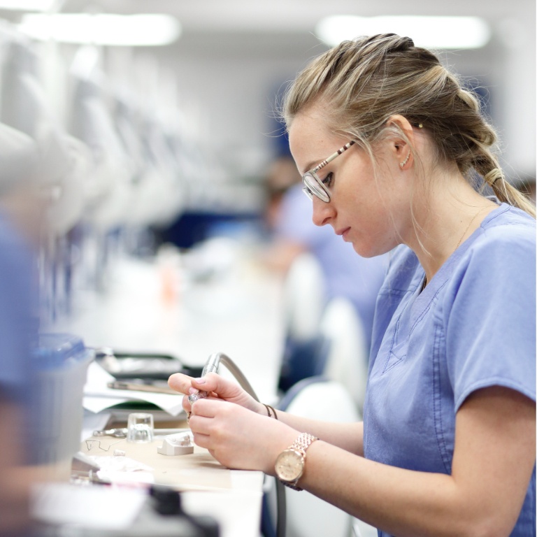 A student working on an experiment at the laboratory